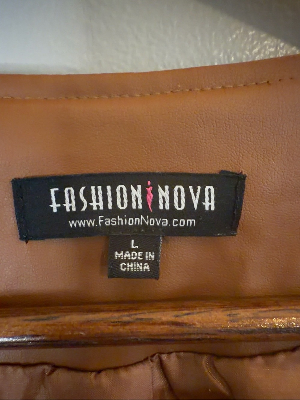 Fashion Nova Faux Suede Moto Jacket Women’s Large Cognac Brown Asymmetrical Zip - Picture 4 of 6
